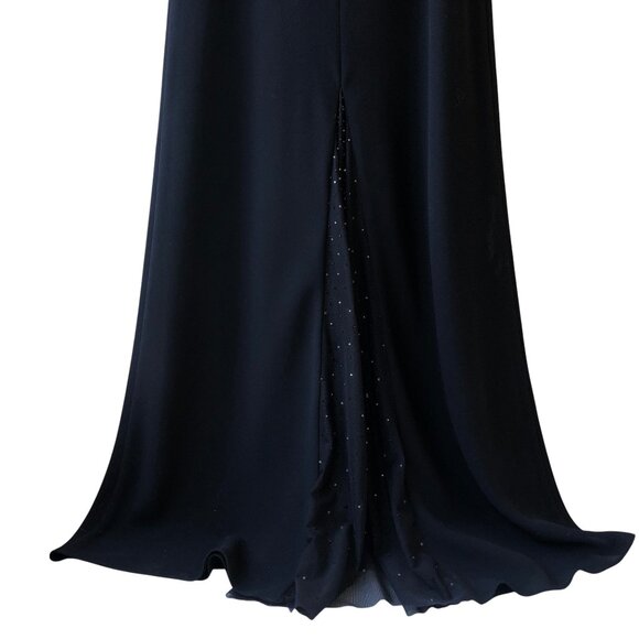 Karen Miller Vintage 80's Black Maxi Skirt BEADED PLEAT - Picture 5 of 16